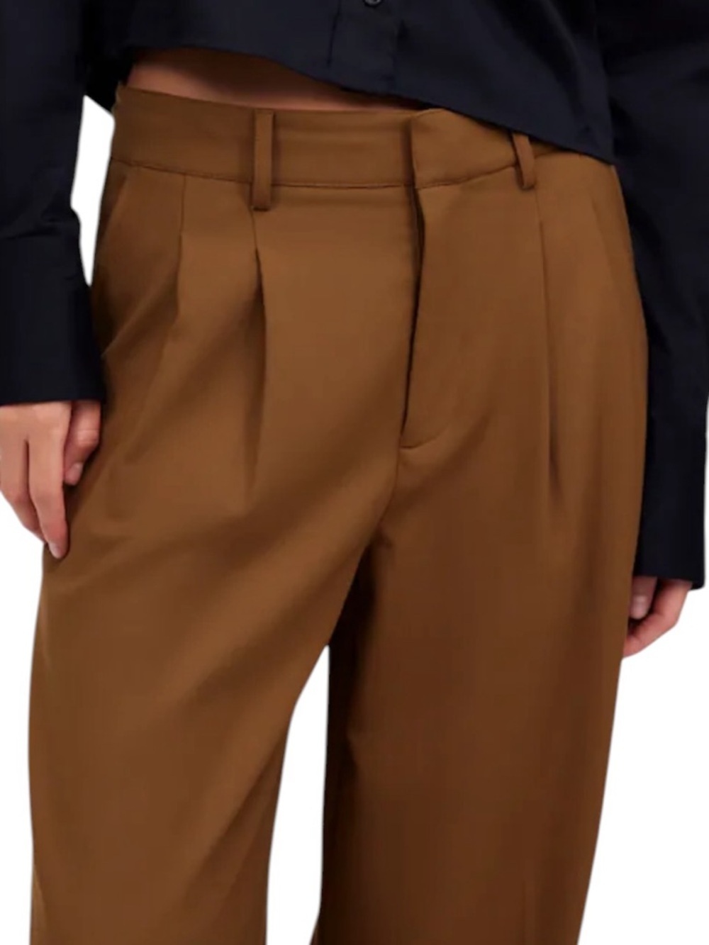 Madewell Wool Blend The Harlow Superwide-Leg Trouser Pant Camel Size 4 - Picture 4 of 14